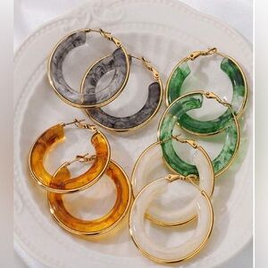Gold Plated Colored Hoops